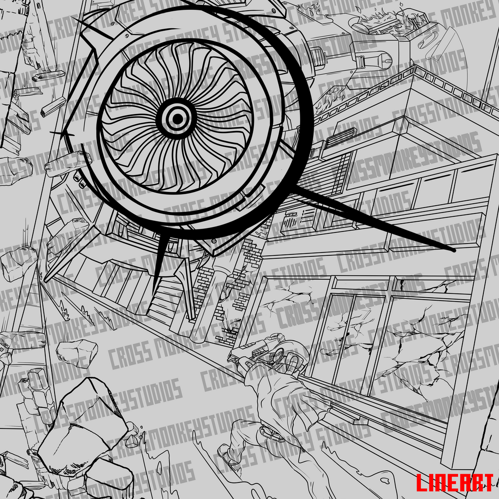 Custom Illustrations: 2 Character, Black and White Line Art